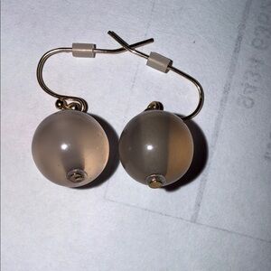 Elegant Gold and Cream Drop Earrings